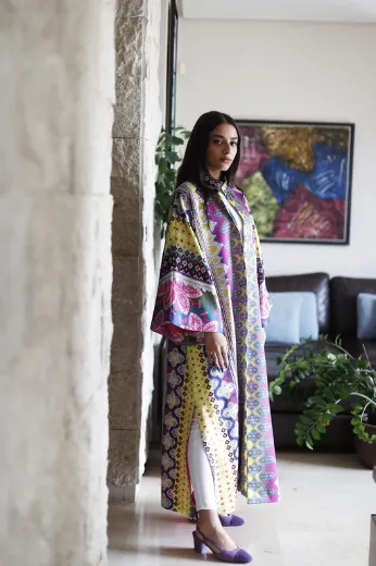 Picture of Fushcia Geometrical Abaya