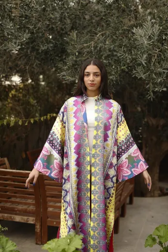 Picture of Fushcia Geometrical Abaya